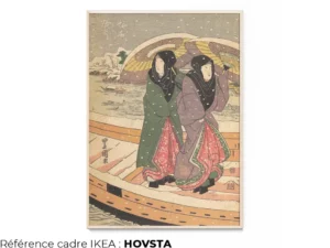 Femmes marchant sur un pont dans la neige hovsta