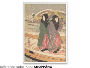 Femmes marchant sur un pont dans la neige knoppang