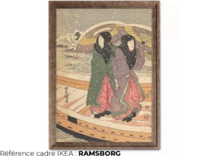 Femmes marchant sur un pont dans la neige ramsborg