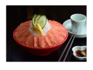 Peinture Japonaise Assiette de Sashimi en Toile Canvas 380g