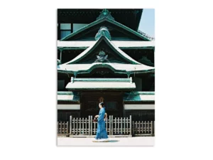 Joli Tableau Paysage Japonais Temple sous Soleil Canvas 380g