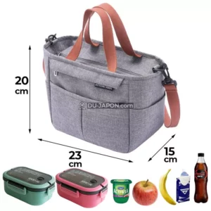Grand Sac Isotherme Lunch Box Bento Homme & Femme 4 Coloris