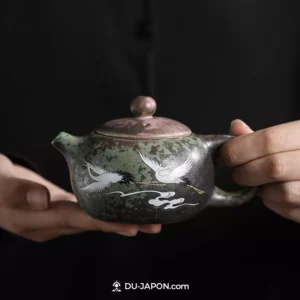 Théière Japonaise Porcelaine Grues Féerie