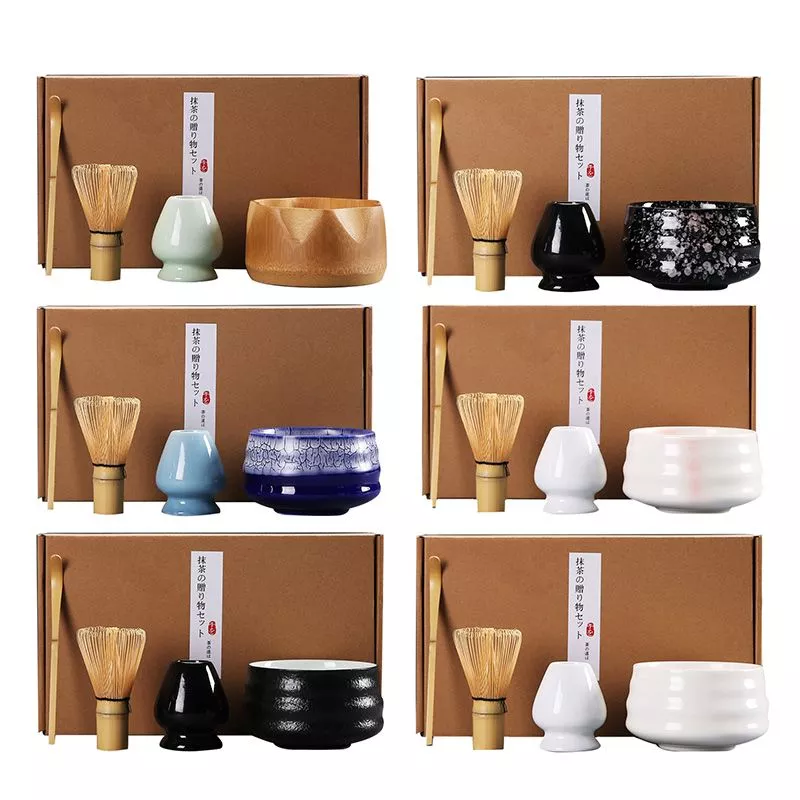 Artcome Ensemble de thé japonais Matcha Fouet et Cuillère traditionnelle,  Boîte à matcha, Kit fait à la main pour cérémonie de thé japonaise (9