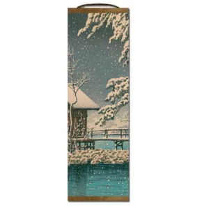 Peinture Japonaise Verticale à Dérouler Beauté des Flocons de Neige aux 3 Tailles