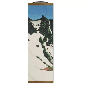 Peinture Japonaise Verticale à Rouleau Montagne Enneigé en 3 Tailles