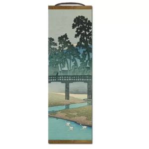 Tableau Paysage Japonais sur Rouleau Vertical Oriental en 3 Tailles