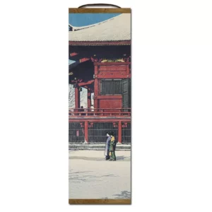 Peinture Japonaise à Dérouler Verticalement Beauté d’Un Temple d’Hiver en 3 Tailles