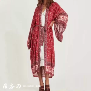 Magnifique Ensemble Kimono de Plage Robe Longue Bohème en 3 Tailles